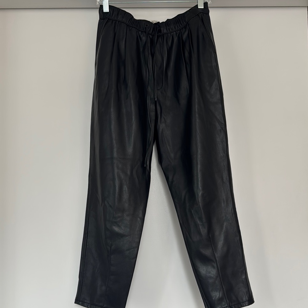 Zara Black Faux Leather Pants